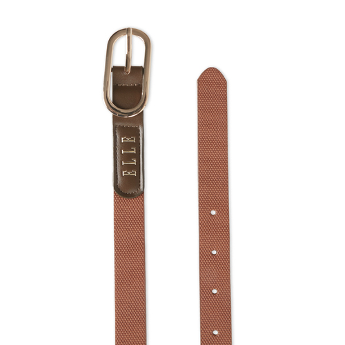 Elle Women's Valentine Leozenge Texture Belt Brown Small
