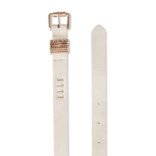 Elle Women's Valerie Slim Grunge Style Belt Cream Extra Large