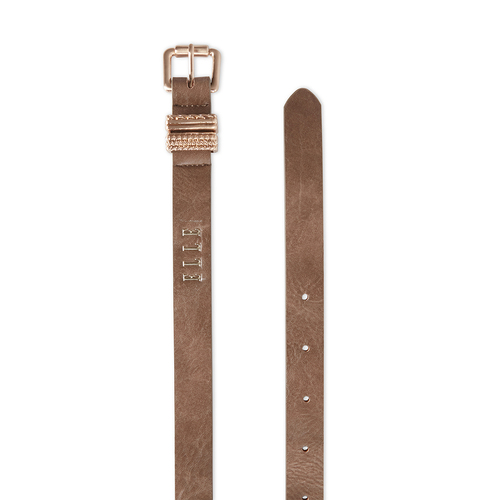 Elle Women's Valerie Slim Grunge Style Belt Dark Tan Large