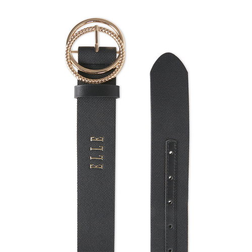 Elle Women's Gisselle Connected Ring Belt Black Medium