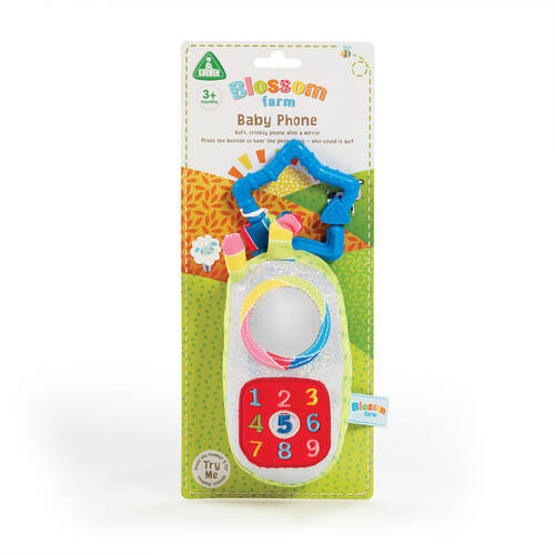 ELC Blossom Farm Baby Phone Textured Teething Sensory Sound Soft Toy 3y+