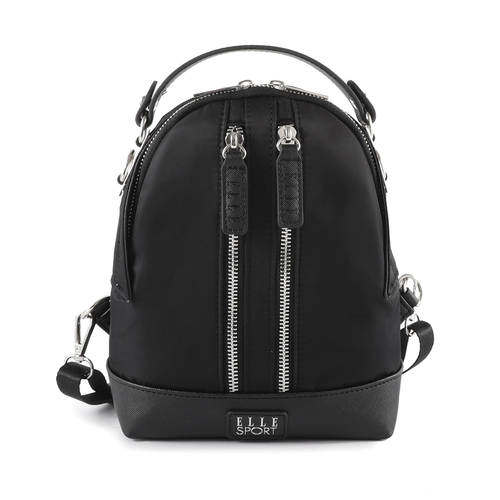 Elle Women's Mini Backpack Bag w/ Double Zip 18x23x41cm Black