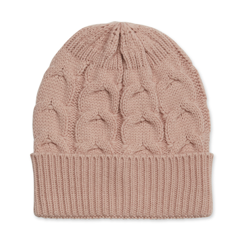 Elle Women's Cable Knitted Acrylic Beanie Hat Pink