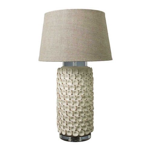 Belle Kenilworth 55cm Table Lamp w/ Ceramic/Acrylic Base - Cream