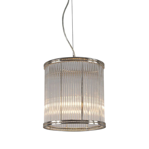 Belle Denzel Iron/Glass Ceiling Pendant Light Medium 25cm - Nickel