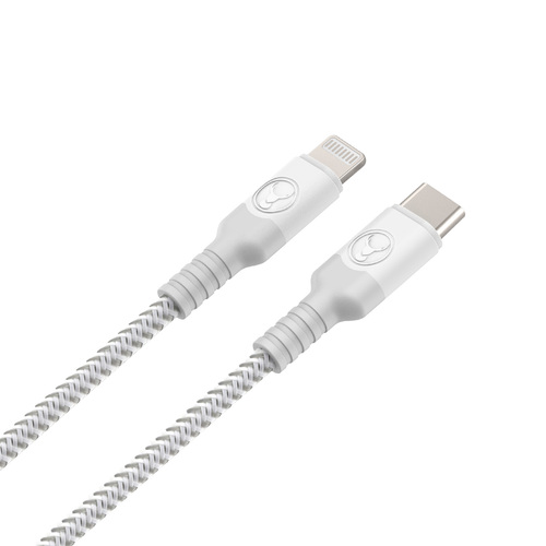 Bonelk Long-Life USB-C to Lightning Cable (1.2 m) (White/Grey)