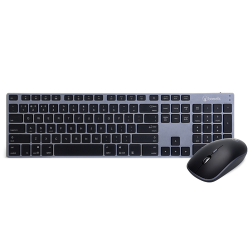 Bonelk KM-517A Full Size Aluminium Bluetooth Keyboard and Mouse Combo (Space Grey)