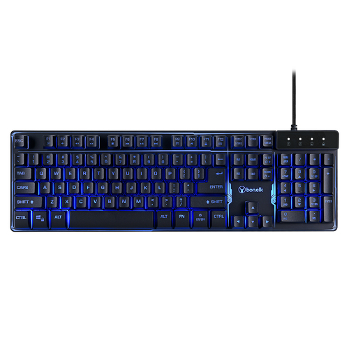 Bonelk K-308 Gaming LED Backlit Keyboard, USB, Full Size (Black)