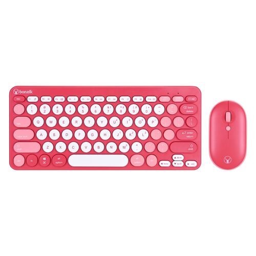 Bonelk KM-383 Wireless Keyboard & Mouse Combo For Laptop/PC - Red