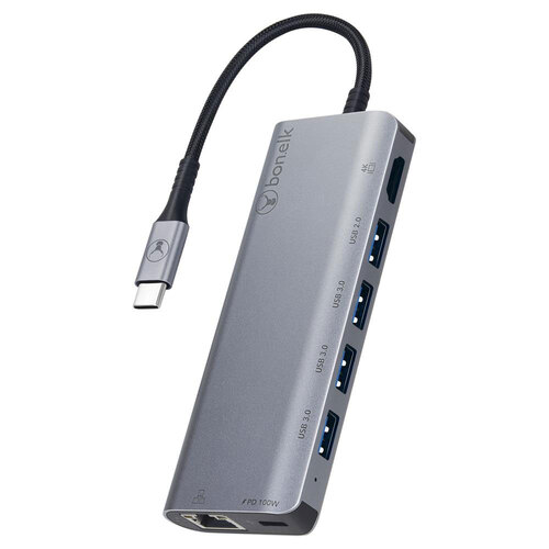 Bonelk Long-Life 7 in 1 Multiport Hub - Space Grey