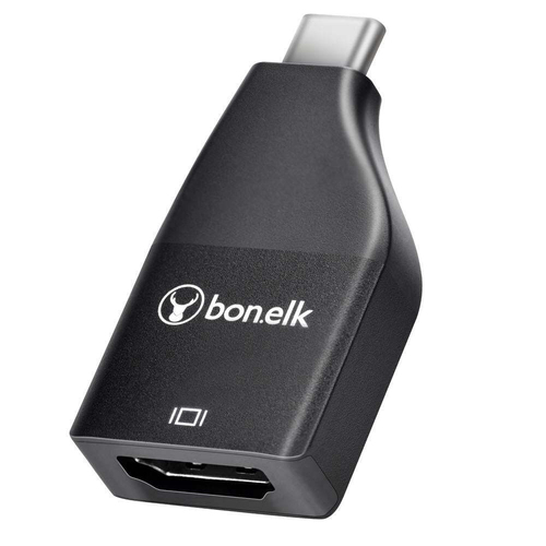 Bonelk USB-C Male To Female 4K/60Hz HDMI Compact Adapter - Black