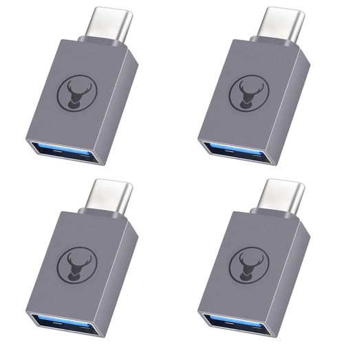 4PK Bonelk M USB-C to F USB-A 3.0 Adapter Dongle For Laptop/PC - Space Grey