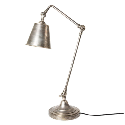 Belle Cuba Brass Table Lamp Light 79cm - Antique Silver