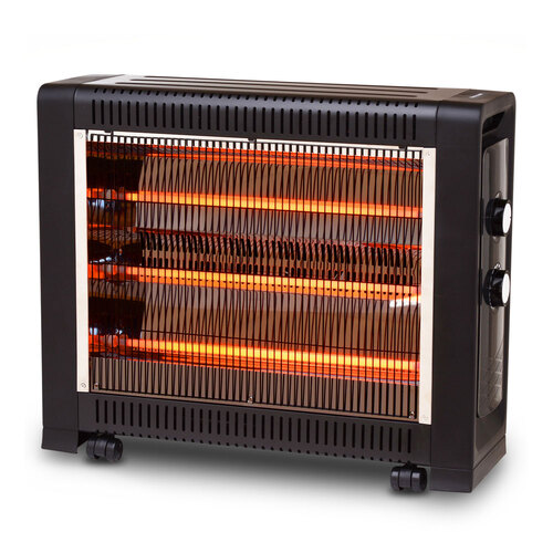 Elto 63cm 2400W Radiant Heater w/ Fan Home Heating Black