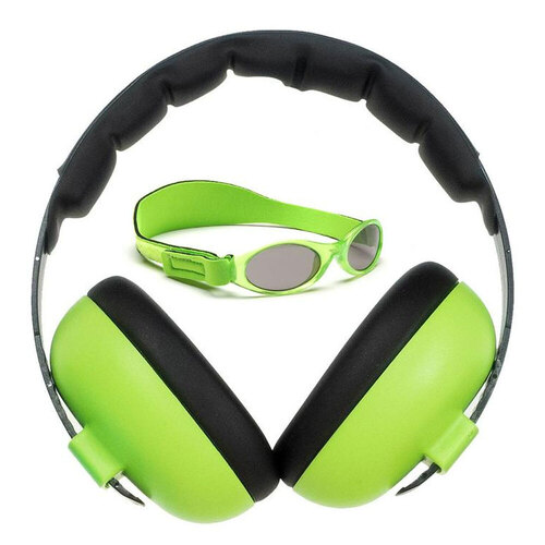 Banz Careware Sunglasses/Earmuff Mini Combo - Peridot/Lime