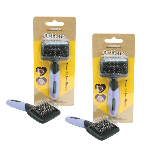 2PK Rosewood Mini 17x7cm Small Pet Hairbrush Grooming Comb Gentle Slicker Purple