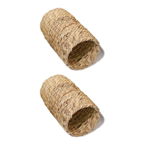 2PK Rosewood Wooden Play/Sleep/Chew Hyacinth Tunnel Hamster/Rabbit Pet Toy M Natural