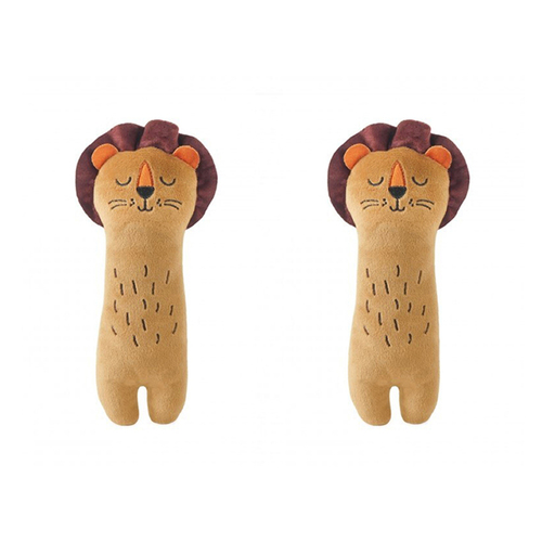 2x Rosewood Eco Friendly Pet/Cat Lion Plush Kicker - Brown