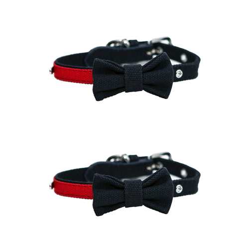 2PK Rosewood 34.3cm Fashion Pet/Dog Leather Neck Collar Animal Strap S Navy/Red