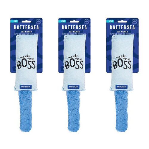 3x Rosewood Battersea Meet The Boss Catnip Kicker Pet/Cat Toy - Blue