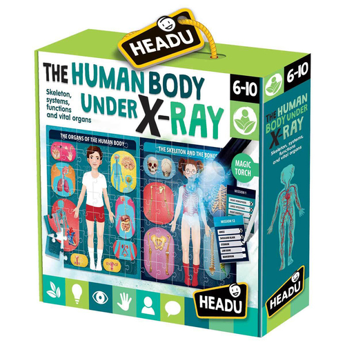 84pc Headu The Human Body Under X-Ray 60x35cm Puzzle Kids 6-10y