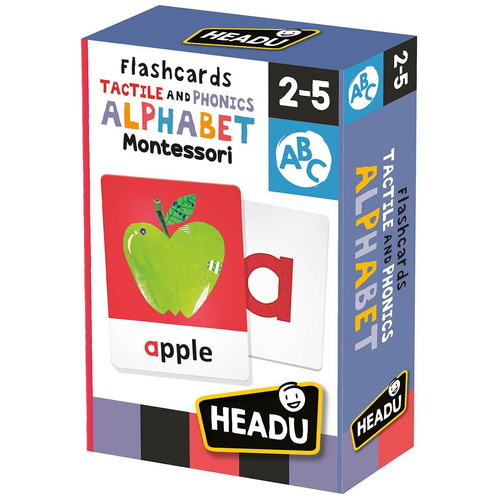 40pc Headu Montessori Flashcards Tactile & Phonics Alphabet Game 2-5y
