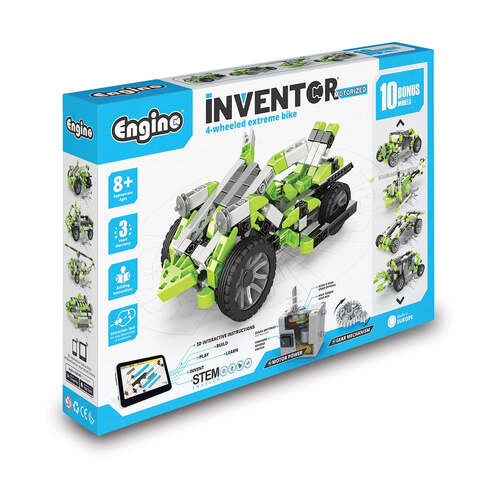 Engino Inventor Motorised 4-Wheeled Extreme Bike Kids Toy 9y+