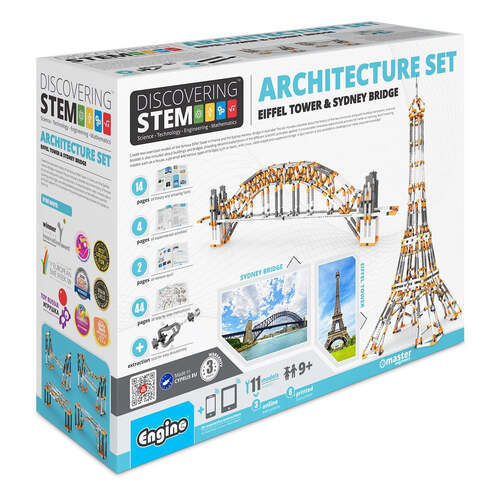 Engino Discovering STEM Architecture Set Eiffel Tower Bridge Kids Toy 8y+