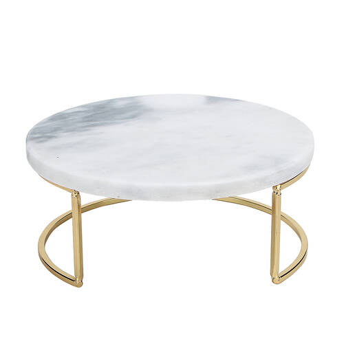 NF Living Stacked Serving Tray Small Display 17x7 Marbled Gold