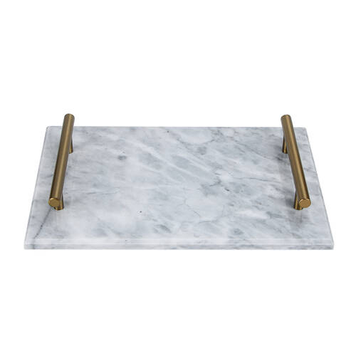 NF Living Carry Serving Tray Food/Kitchen 20x30cm Marbled Gold