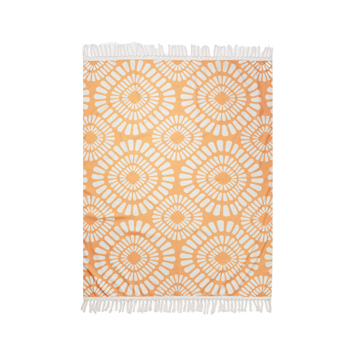 Rayell Tiled Diamond 130x170cm Canvas Throw - Marmalade Orange