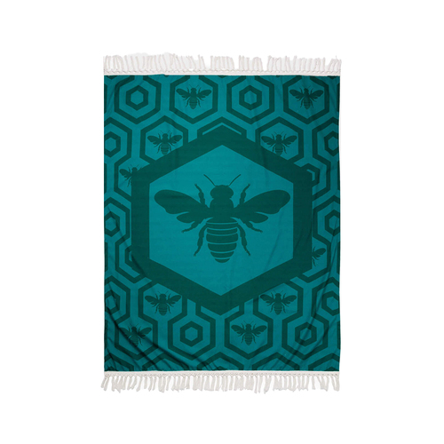 Rayell Hive 130x170cm Canvas Throw Blanket - Emerald