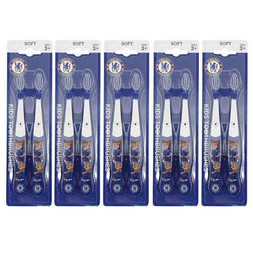 10pc EPL Chelsea F.C. Soft Bristle Toothbrush Kids 3+