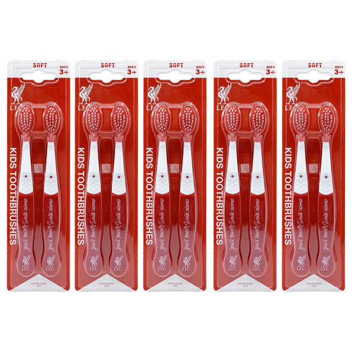 10pc EPL Liverpool F.C. Kids Soft Toothbrushes 3+ Oral Care