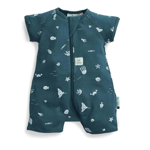 Ergopouch Baby Layers Short Sleeve  Tog 0.2 Size 0-3 Months Ocean