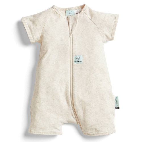 Ergopouch Baby Layers Short Sleeve  Tog 0.2 Size 0-3 Months Oatmeal Marle