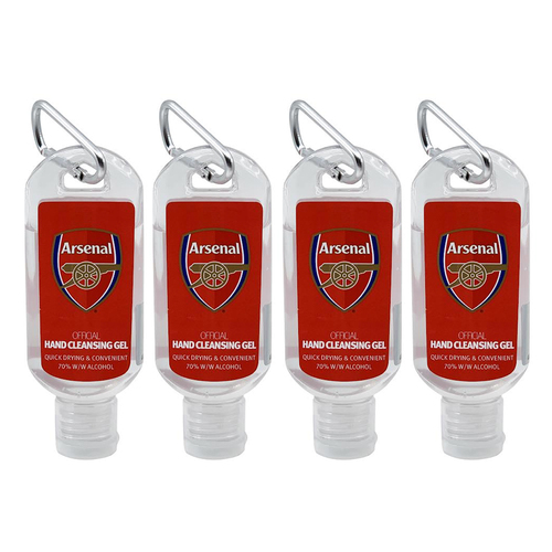 4PK EPL Arsenal 50ml Hand Sanitiser Gel Care Bottle 