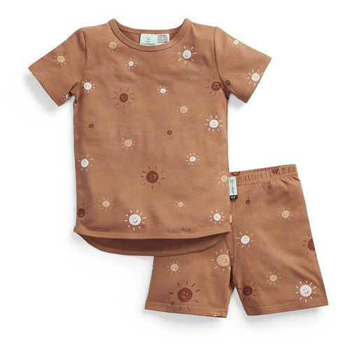 Ergopouch Baby Pyjamas 2 Piece Set Short Sleeve Tog 0.2 Size 3 Year Sunny