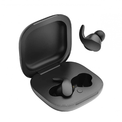 Laser Sport TWS Wirless LED Ear Hook BT Earbuds w/ Charging Case - Black