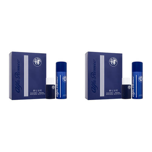 2x 2pc Alfa Romeo Blue 15ml EDT Perfume & 150ml Deodorant Spray Gift Set