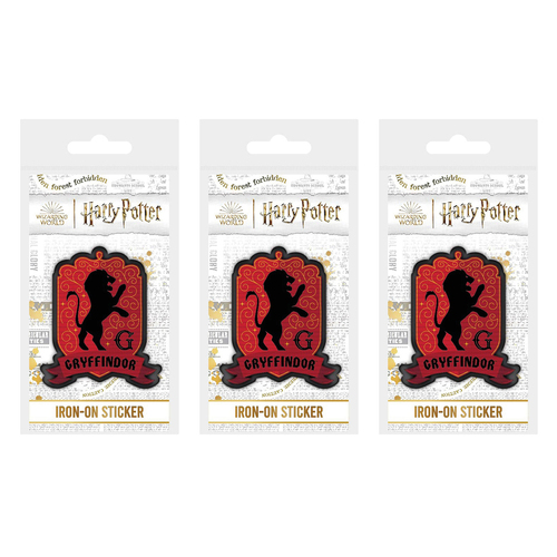 3PK Wizarding World Themed Harry Potter Gryffindor Iron-On Patch