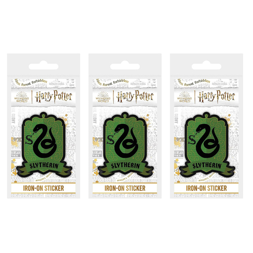 3PK Wizarding World Harry Potter Character Themed Slytherin Iron-On Patch