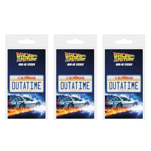 3PK Back To The Future License Plate Fabric Iron-On Decorative Patch