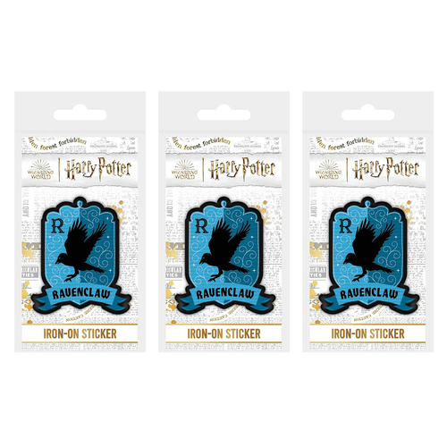 3PK Wizarding World Harry Potter Ravenclaw House Crest Iron-On Patch