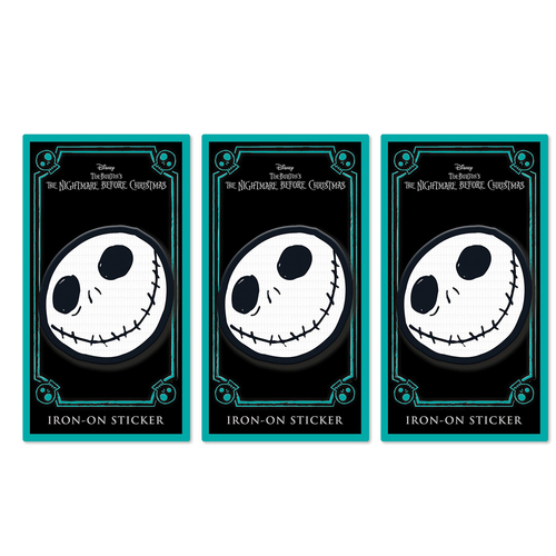 3PK Disney The Nightmare Before Christmas Jack Character Themed Iron-On Patch
