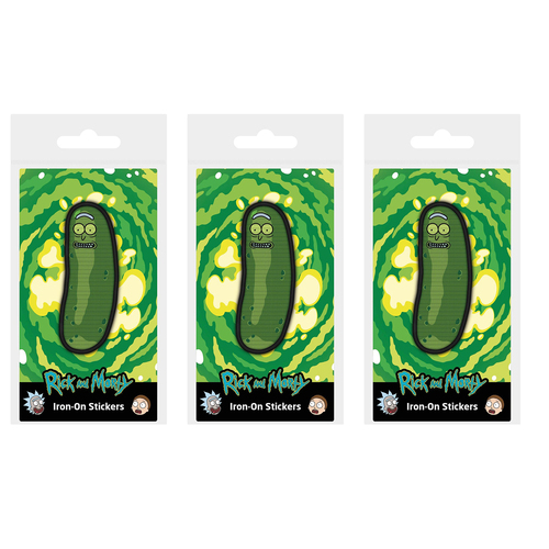 3PK Cartoon Network Rick And Morty Pickle Rick Embroidery Themed. Iron-On Patch