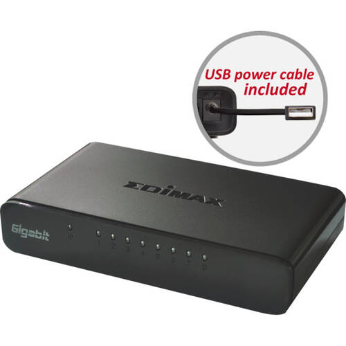 8 PORT GIGA DESKTOP SWITCH OPTIONAL USB POWER