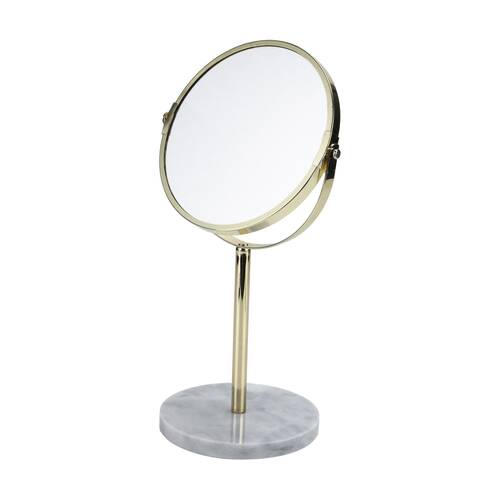NF Living Standing Mirror 14x35cm Marble Round For Bathrooms - White