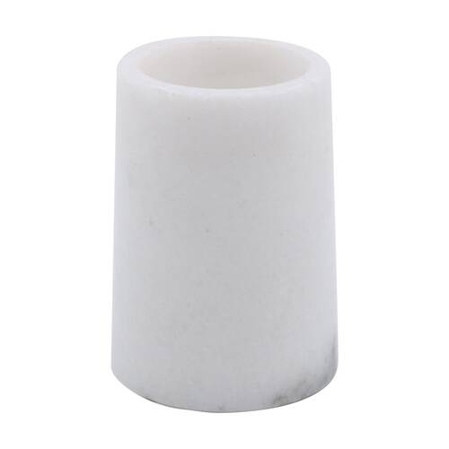 NF Living Round Tumbler 7x10cm Marble For Bathrooms - White