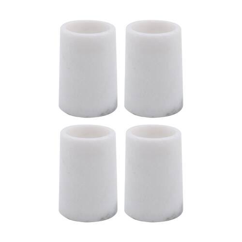 4PK NF Living Round Tumbler 7x10cm Marble For Bathrooms - White
